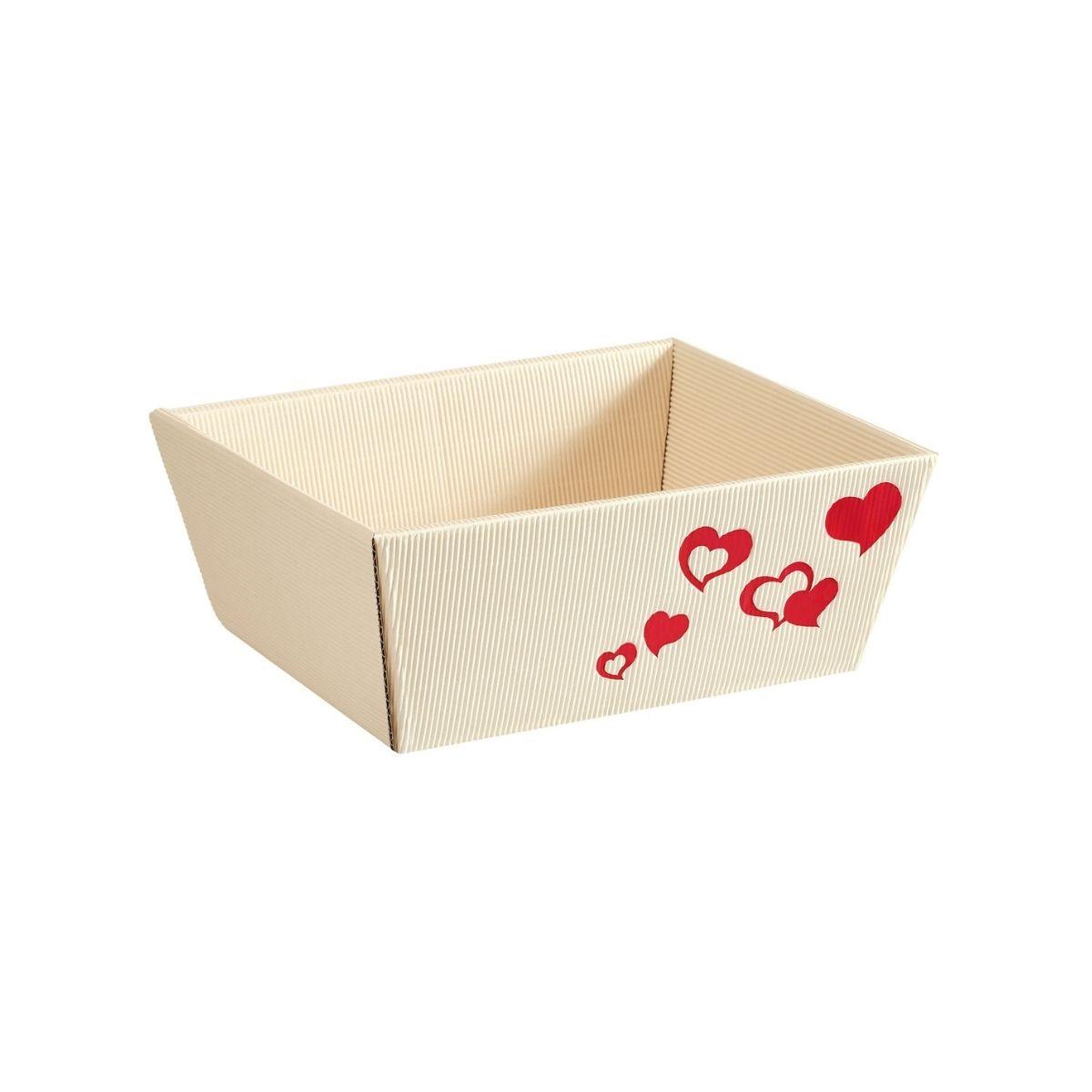 Kosz prezentowy mały kremowy serce