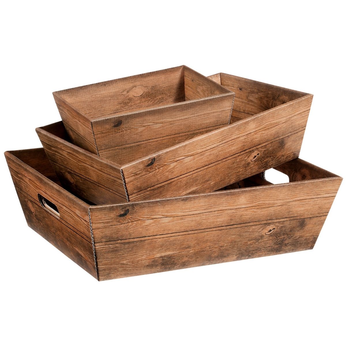 Kosz prezentowy z motywem drewna