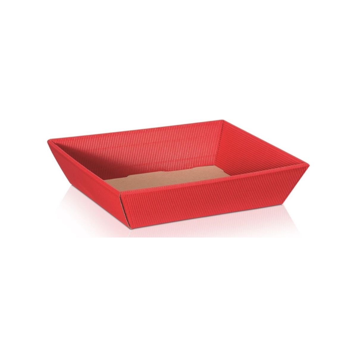 kosz prezentowy płaski czerwony mały model BASIC