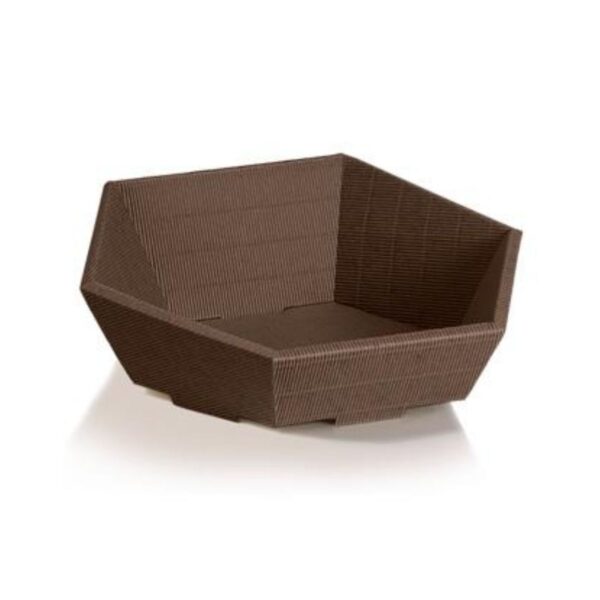 kosz prezentowy brązowy 6 kątny