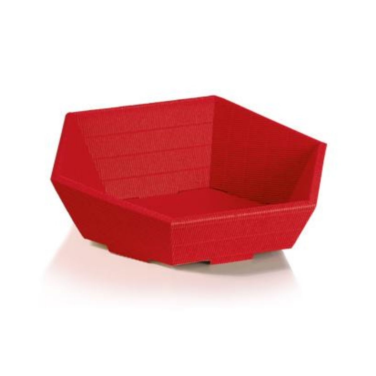 kosz prezentowy czerwony 6 kątny