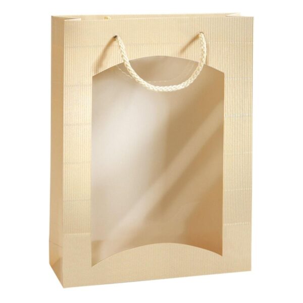 kremowa torebka na prezenty