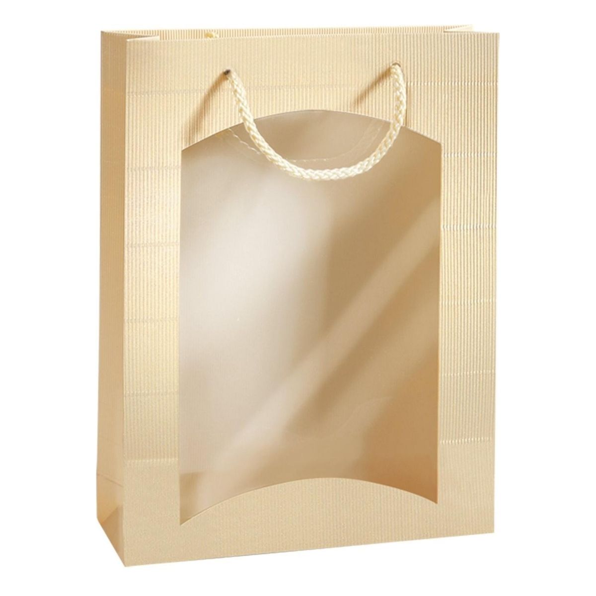 kremowa torebka na prezenty