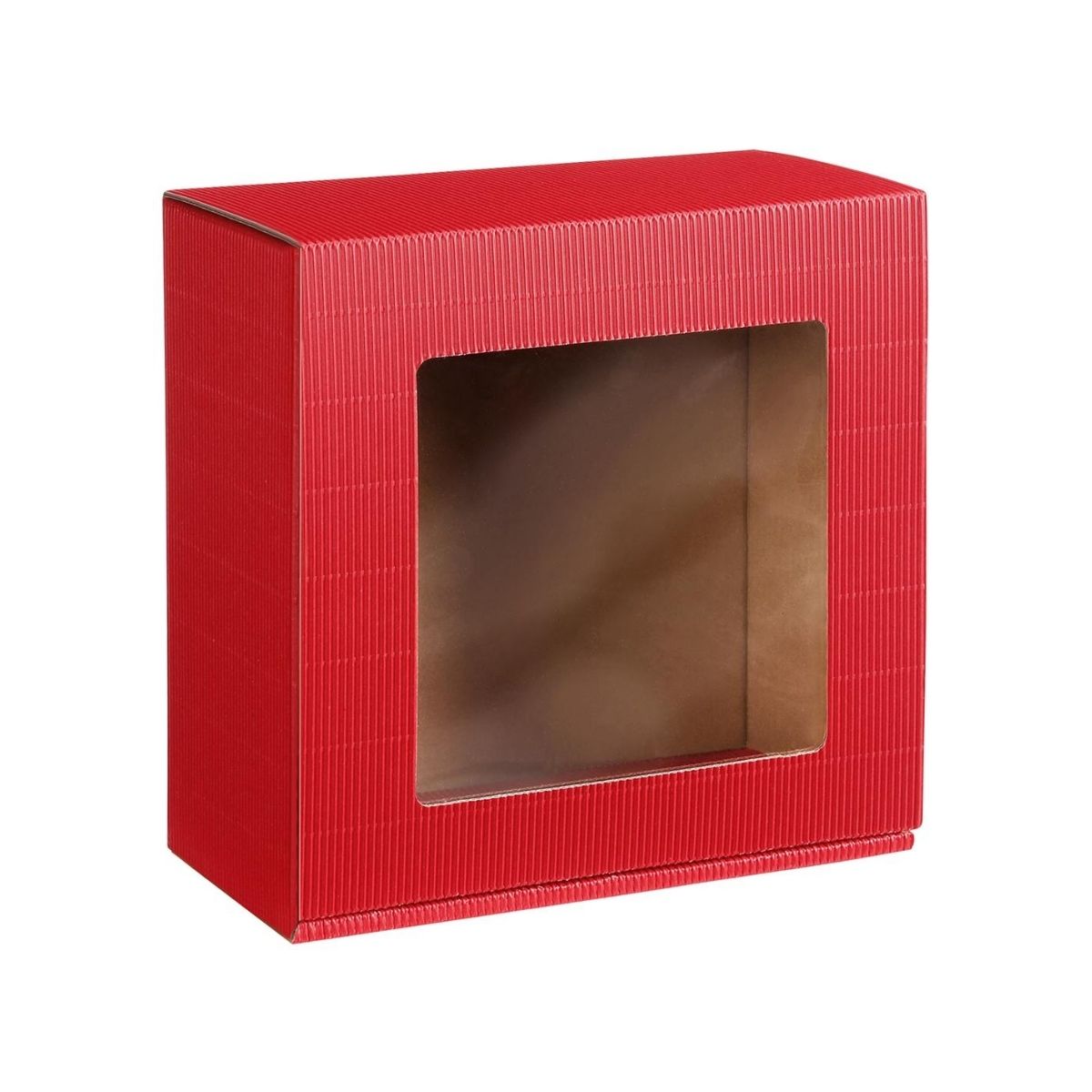 Pudełko prezentowe czerwone z okienkiem