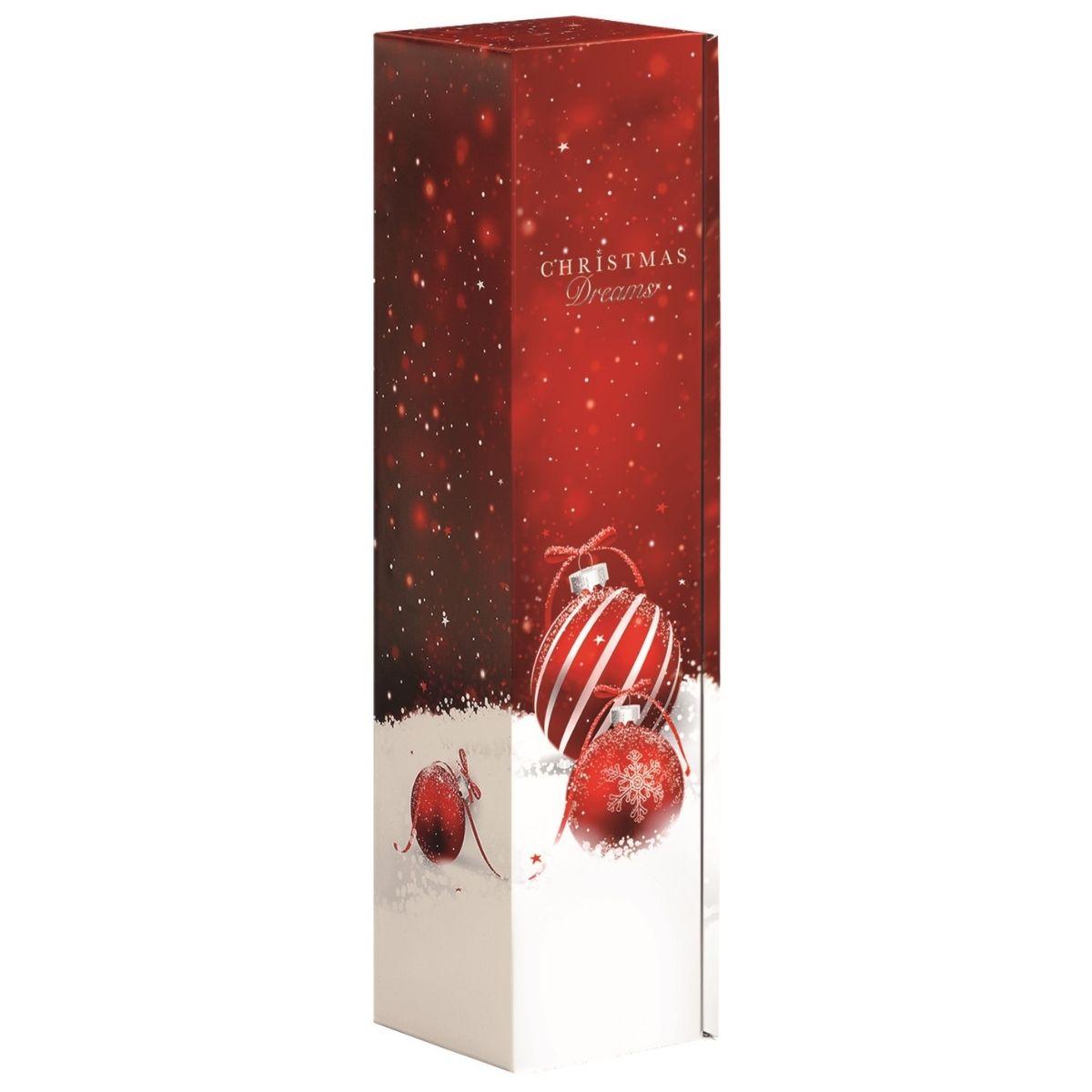 Pudelko preznetowe na wino czerwone bombki