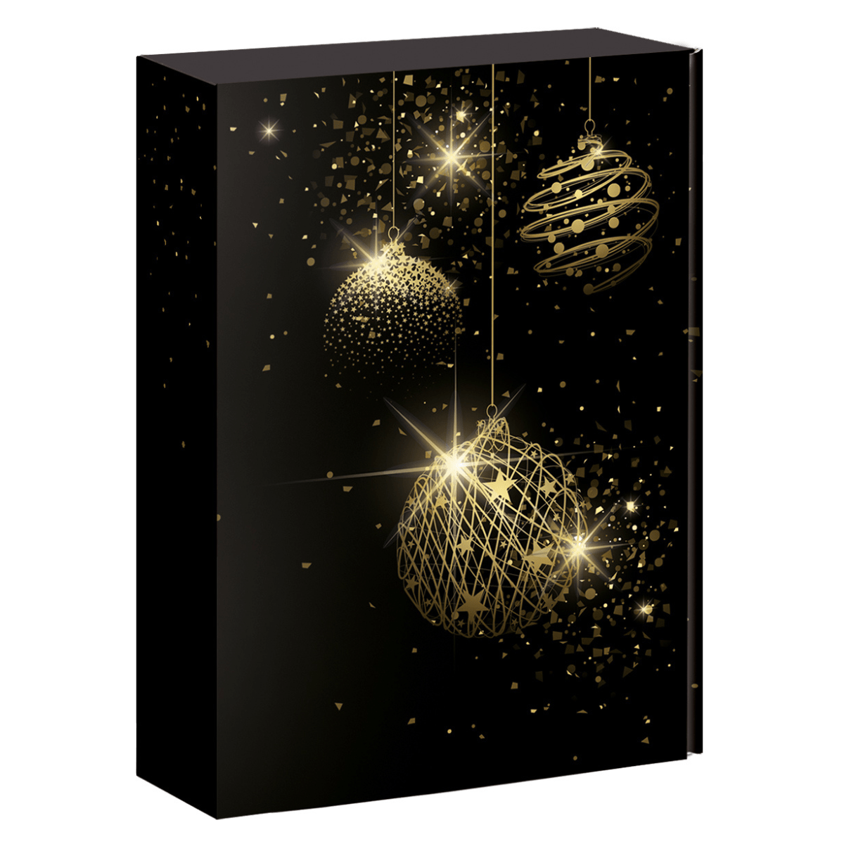 Pudełko prezentowe Christmas Deluxe czarne opakowanie na prezenty świąteczne