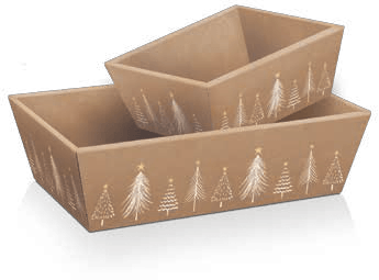 Kosz prezentowy 4-kątny Modern Christmas