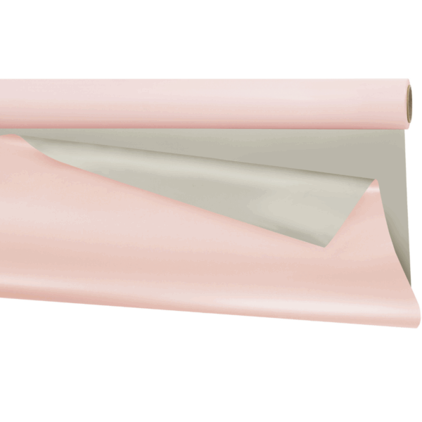 Folia florystyczna duo mat jasno różowy/szary 1×25 m