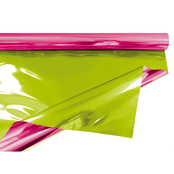 Folia florystyczna metal duo różowo/zielona 0,69×50 m