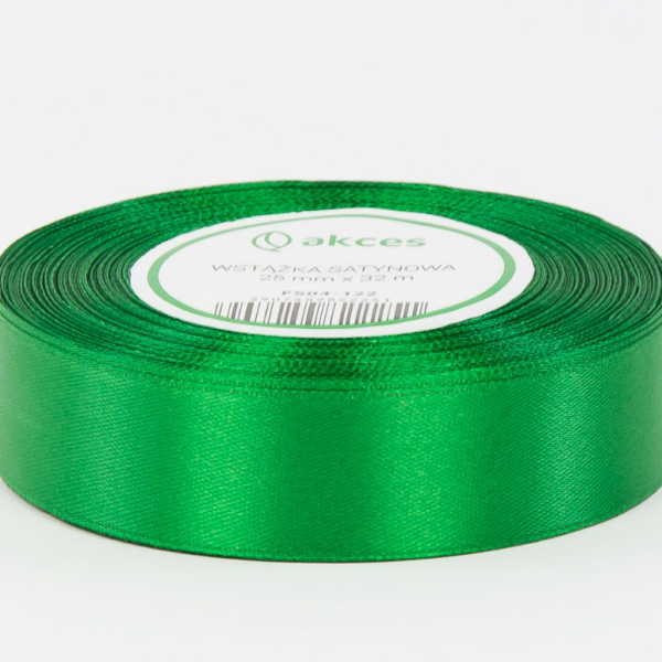 Wstążka satynowa 25mm x 32mb kolor zielony